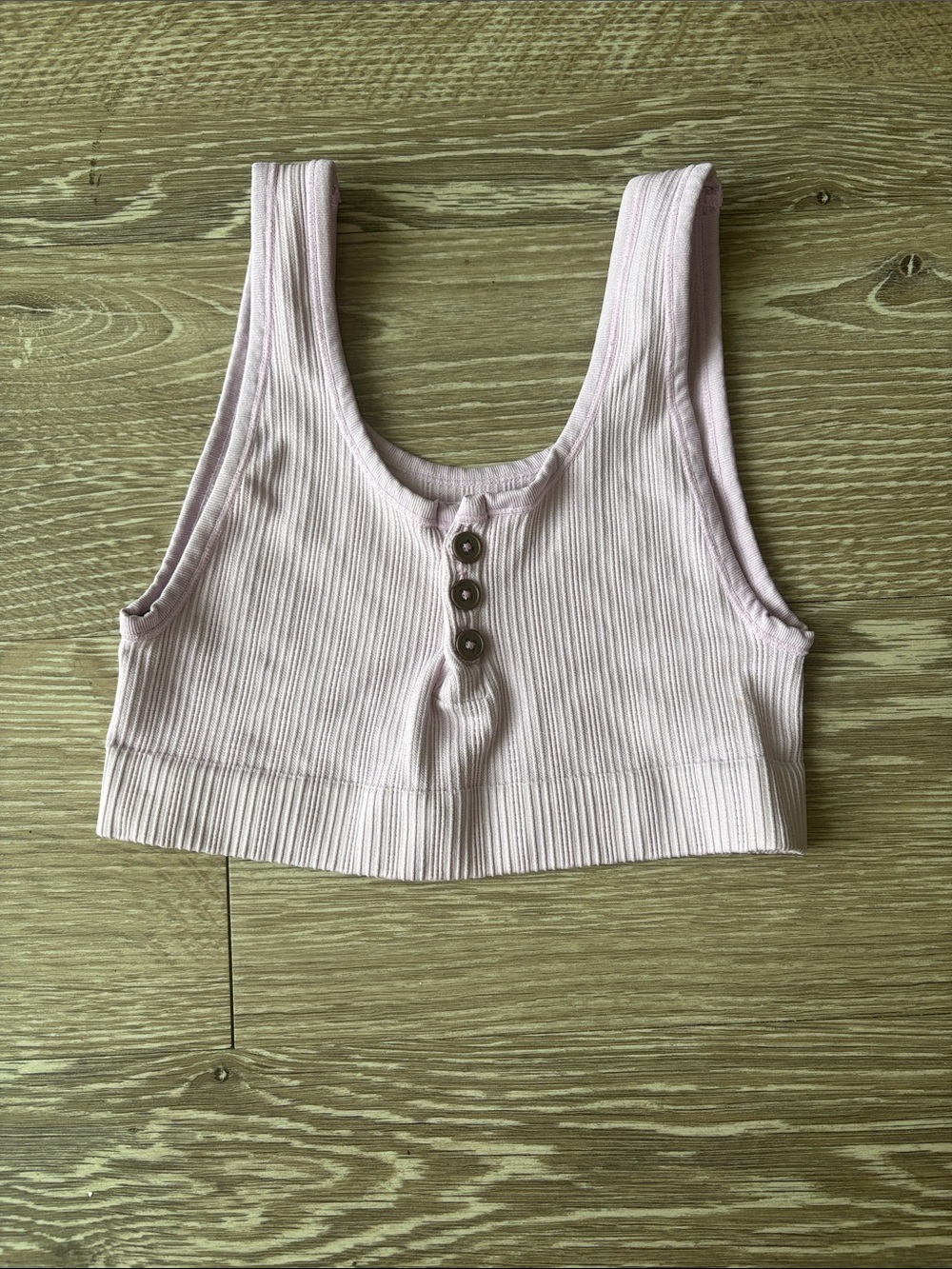 Urban Outfitters Purple/Light Pink Ribbed Button Bralette